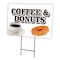 Signmission Coffee & Donuts Yard Sign & Stake outdoor plastic coroplast window, C-1216 Coffee & Donuts C-1216 Coffee & Donuts - alternate 1